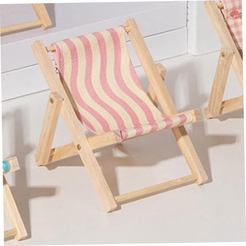 Wooden Beach Chair Phone Stand 2 Pack Desktop Holder For Home Decor - Image 4